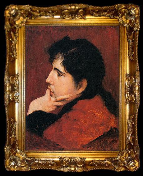 framed  Rodolfo Amoedo Portrait of the artist